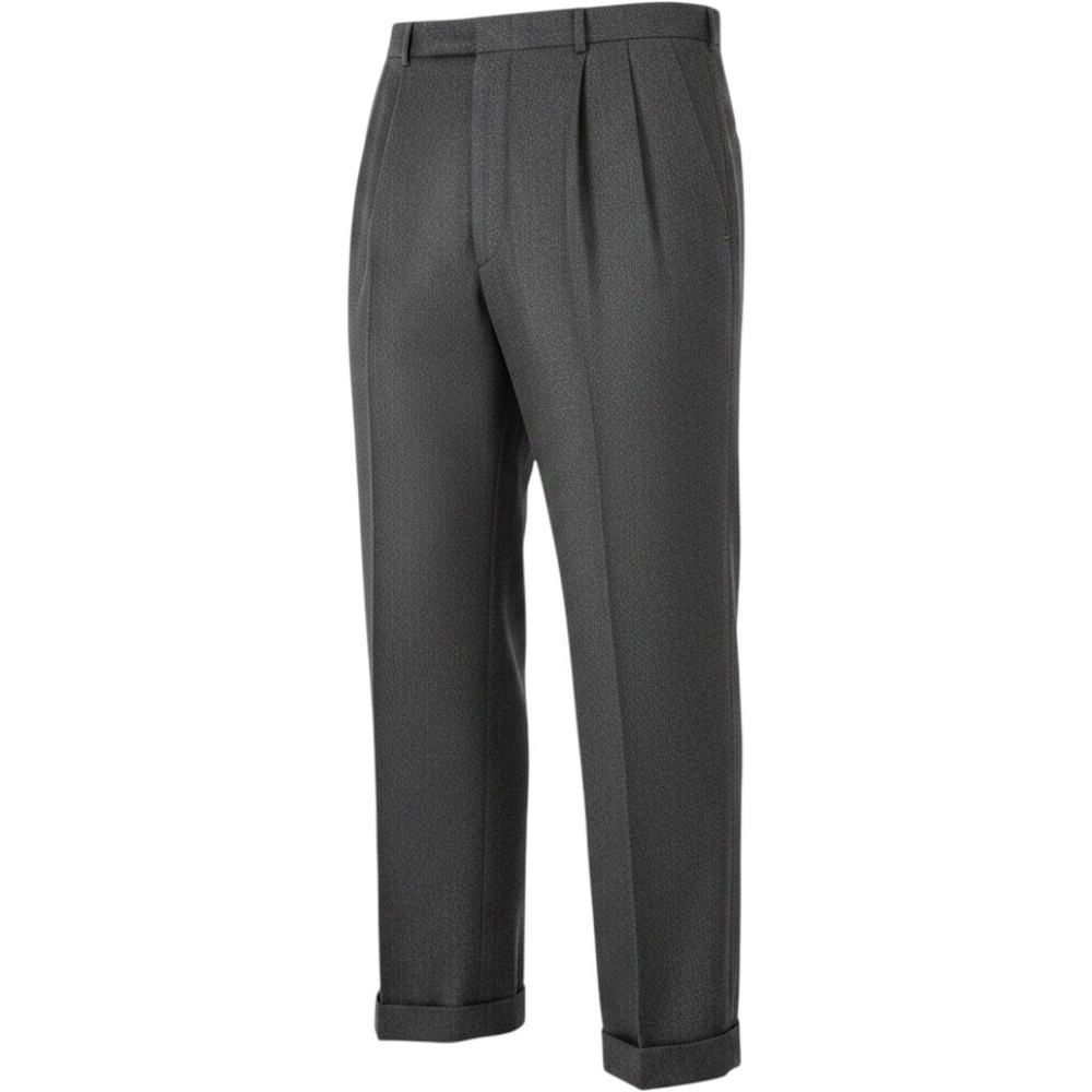 Slates Dockers Mens 38x30 Brown Herringbone Pleated Wool Blend Dress Pants 10825